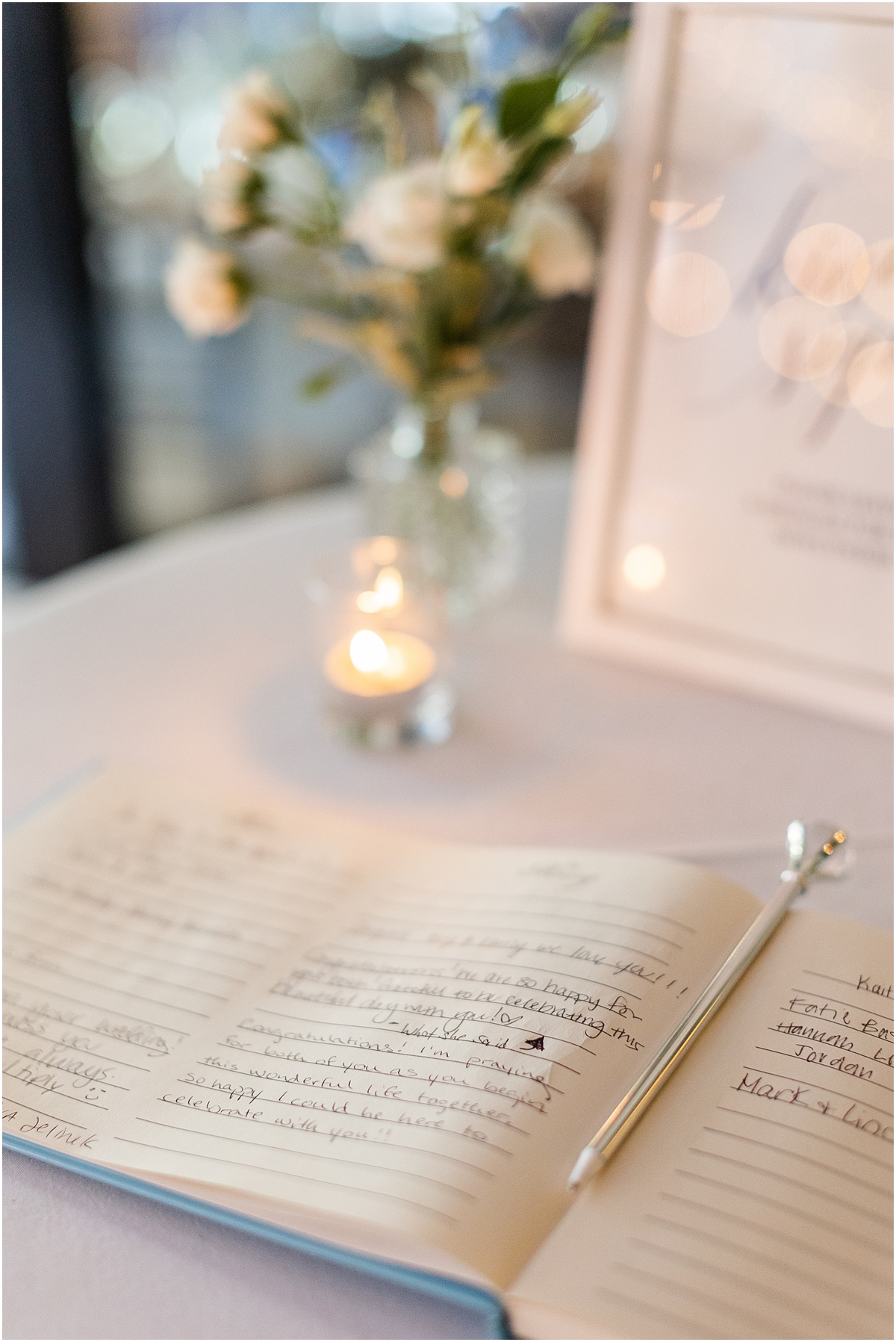 guestbook from wedding ceremony 