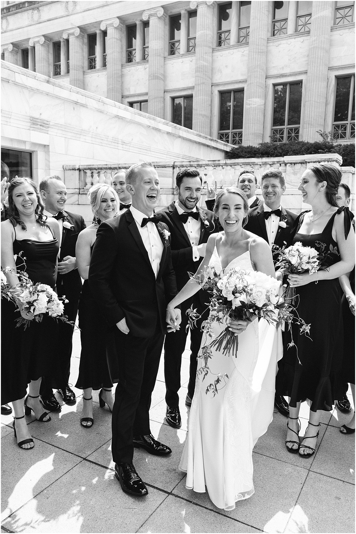 candid wedding party portraits in Chicago from Chic Garden Inspired Wedding