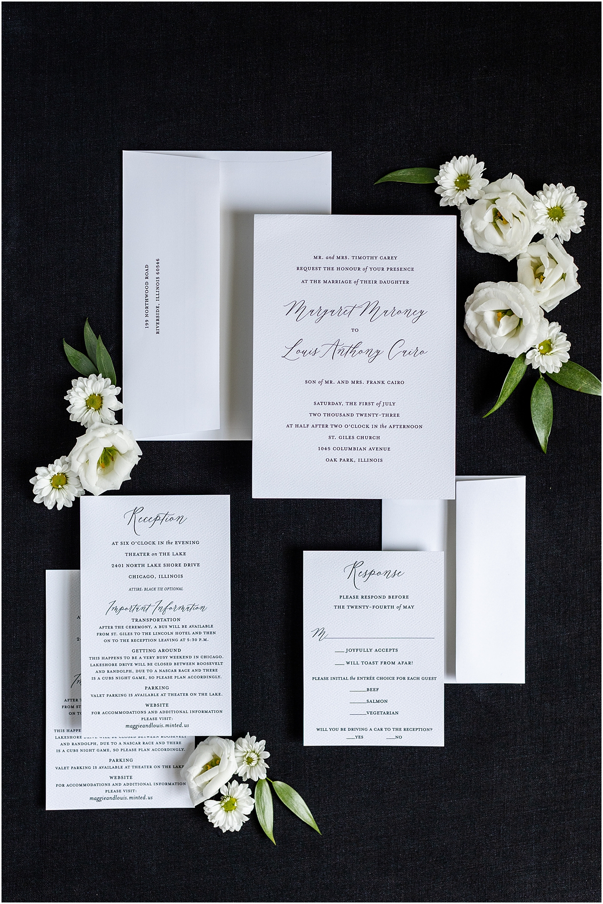 wedding invitation and flat lay design