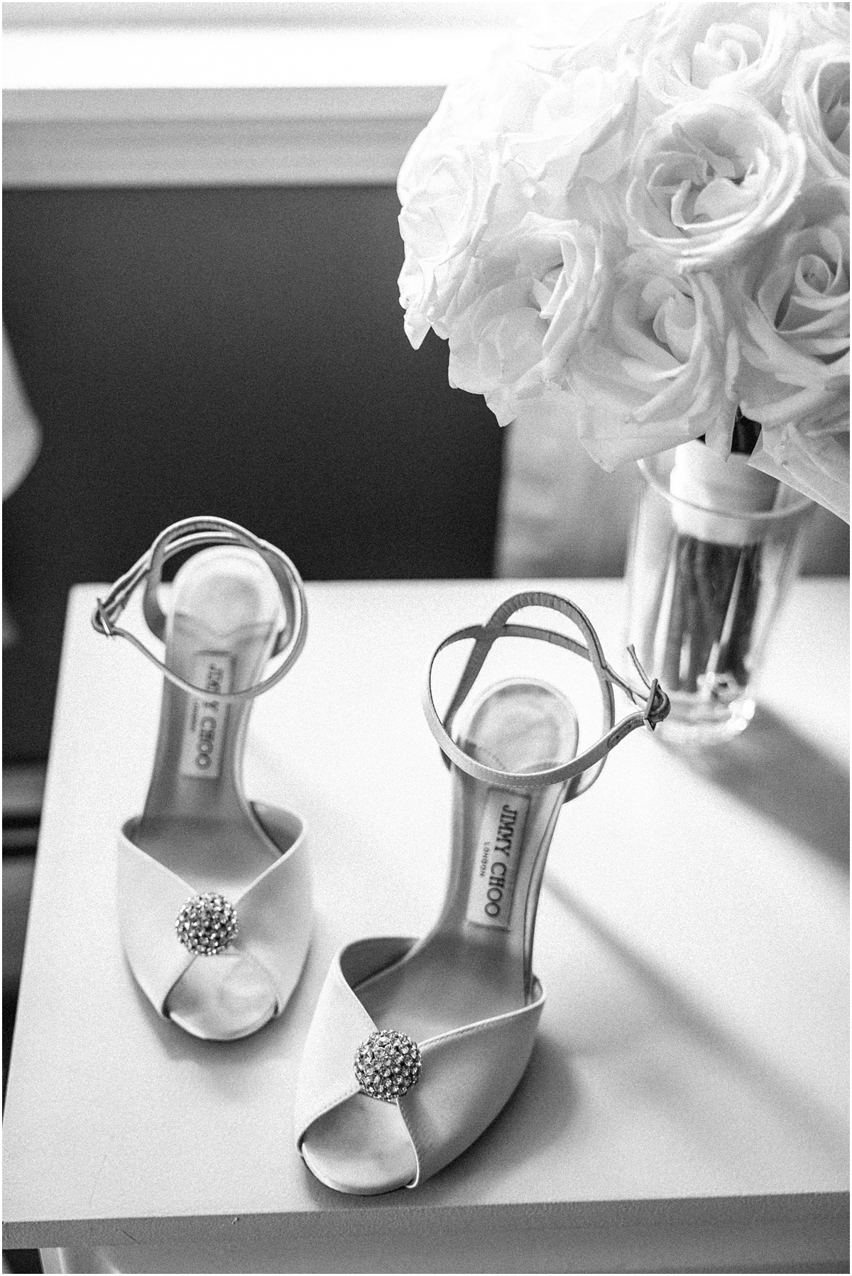 wedding shoes and bridal bouquet 