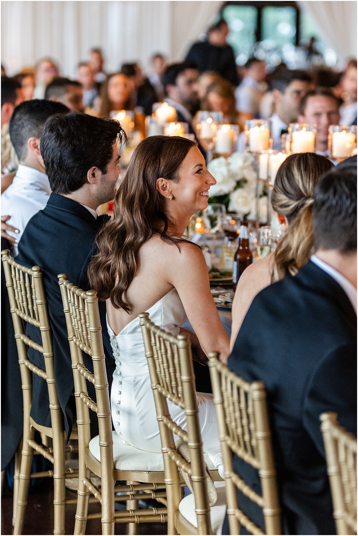 candid portraits from wedding reception 