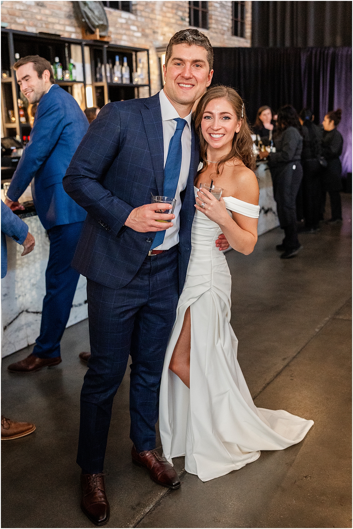 newlyweds at their Chic Chicago Wedding Celebration at City Hall Chicago Events