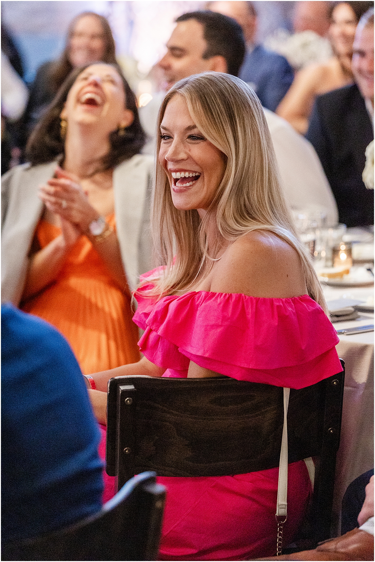laughter fills the room during wedding speeches