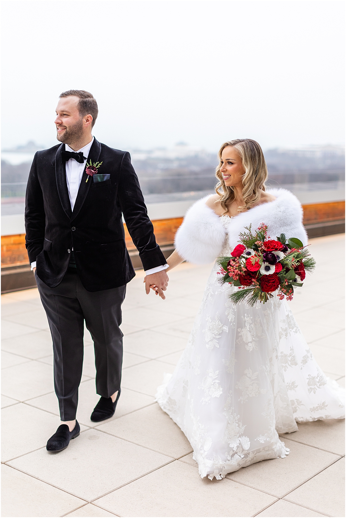 bride and groom portraits from Chicago Club Winter Wedding