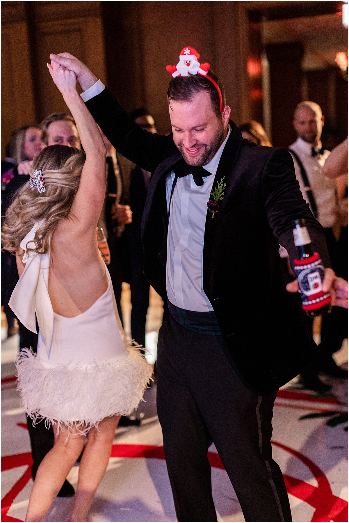 groom dances with his bride