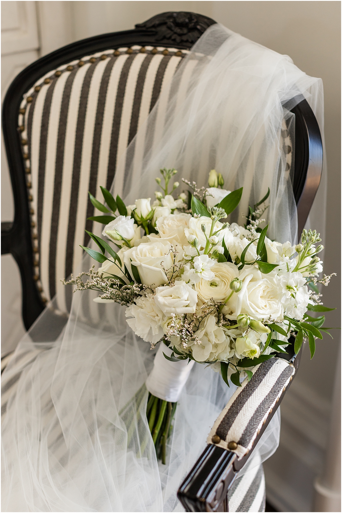 classic and timeless white rose bridal bouquet 