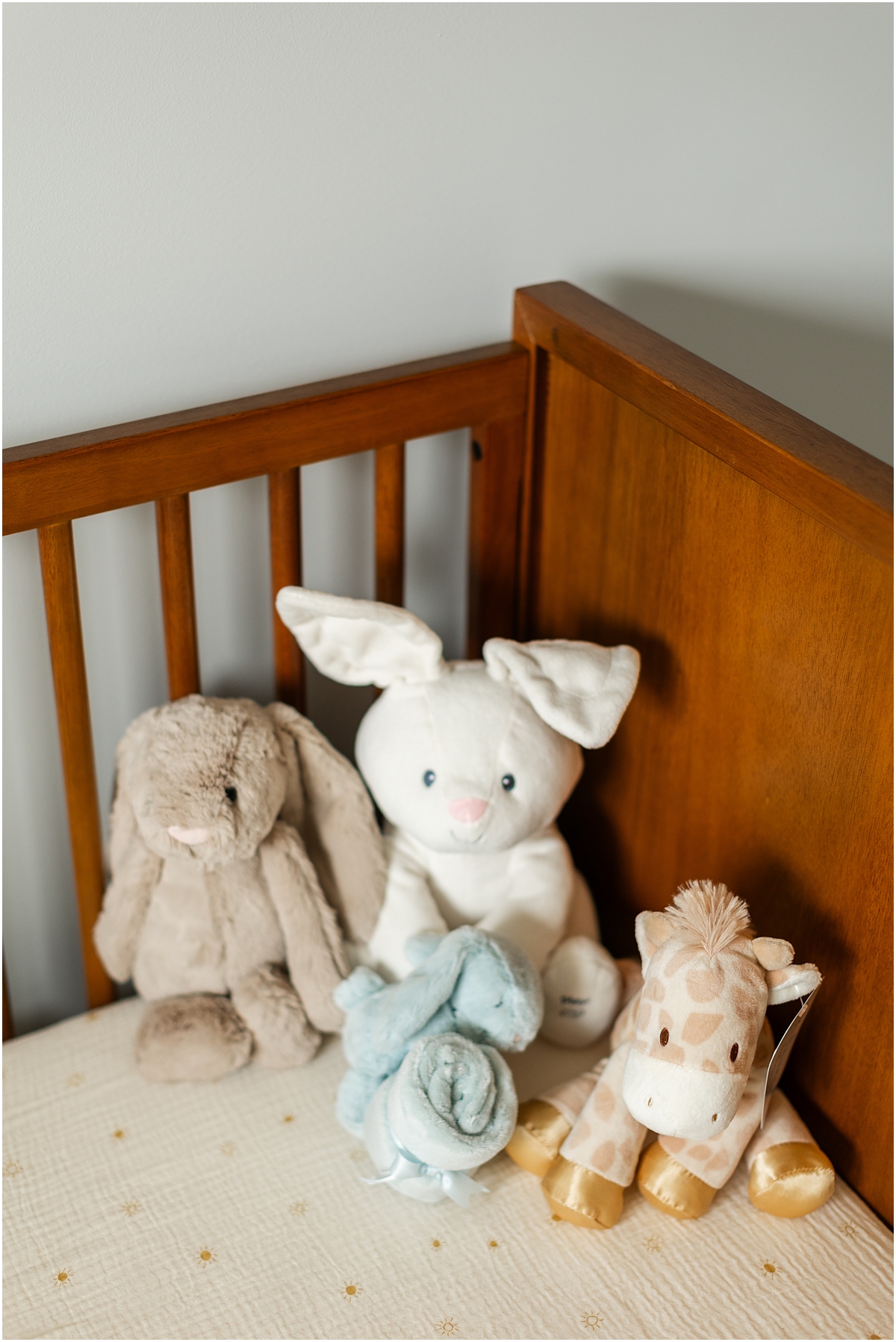 In-Home Newborn Photography of nursery stuffed animals