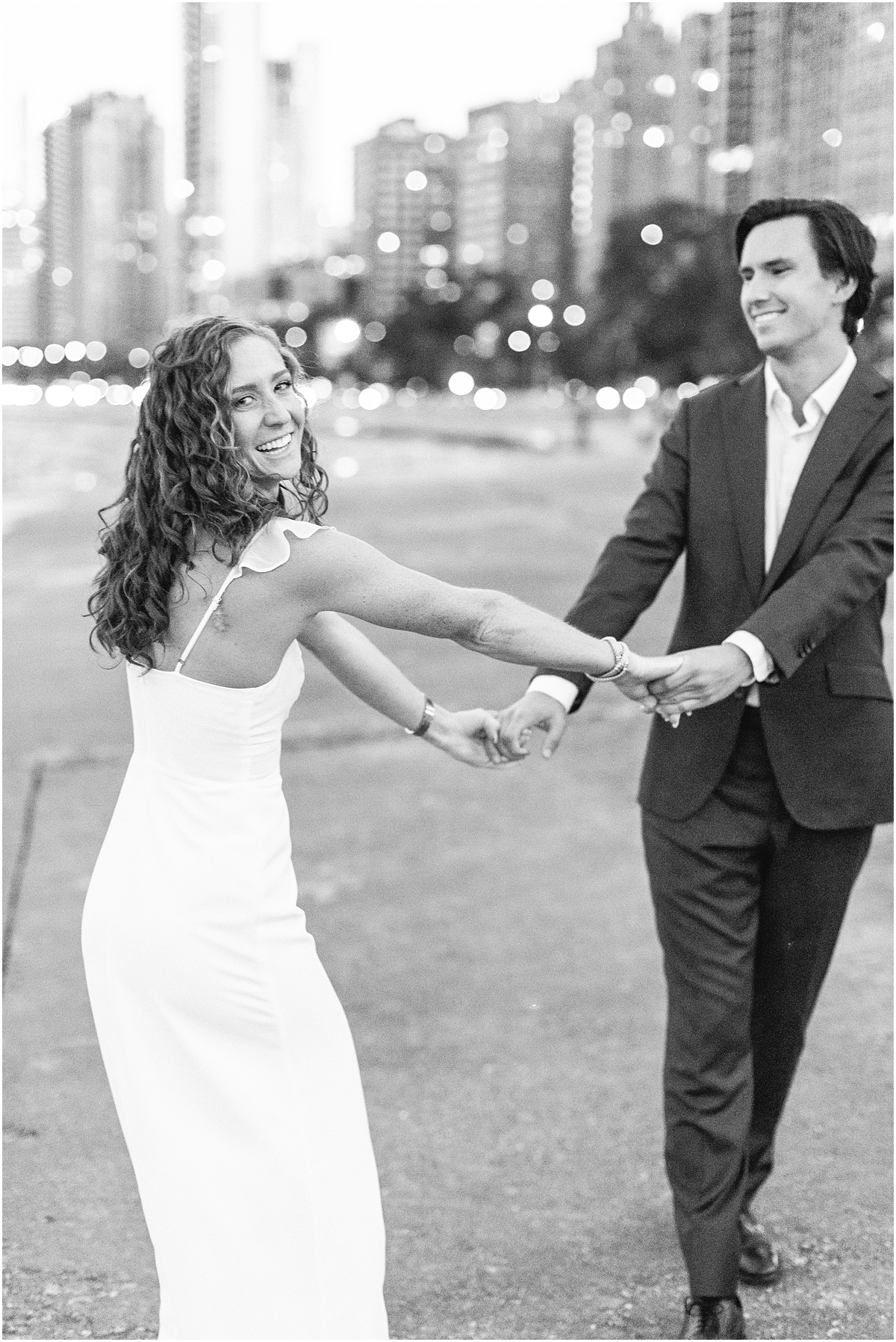 candid engagement photos from West Loop and North Avenue Engagement Session