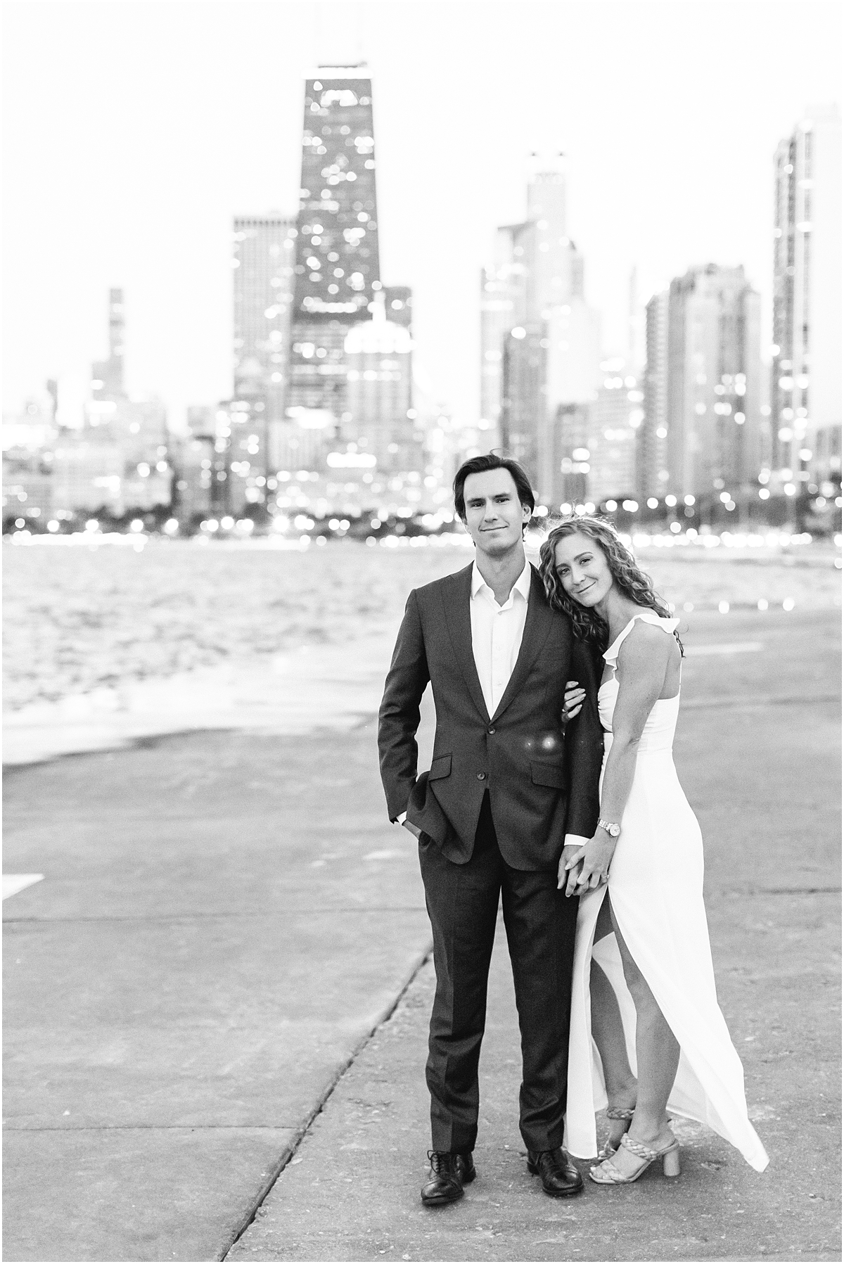timeless Chicago engagement portraits at North Avenue Beach