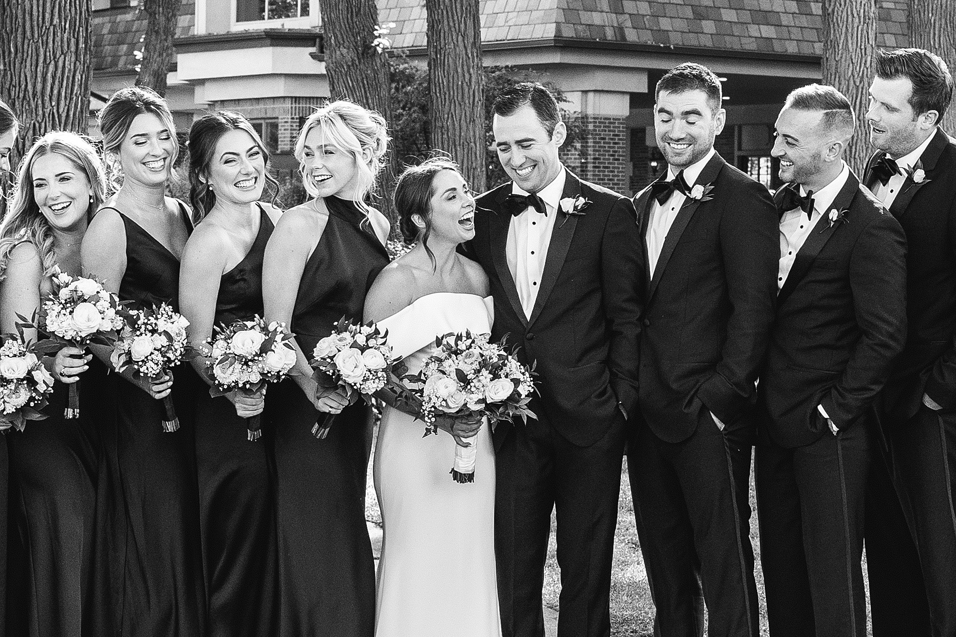 wedding party portraits from Fall Butterfield Country Club Wedding 
