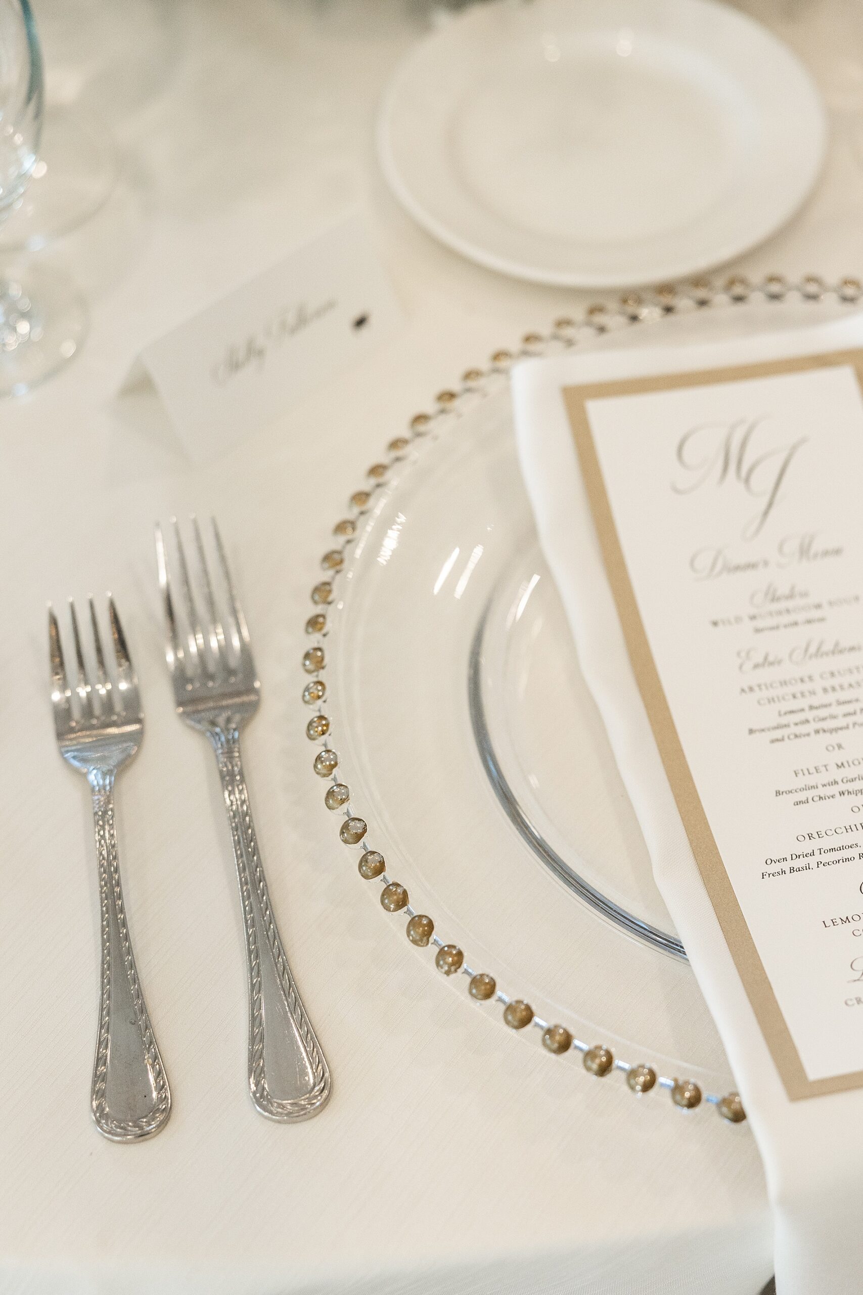 place setting at wedding reception