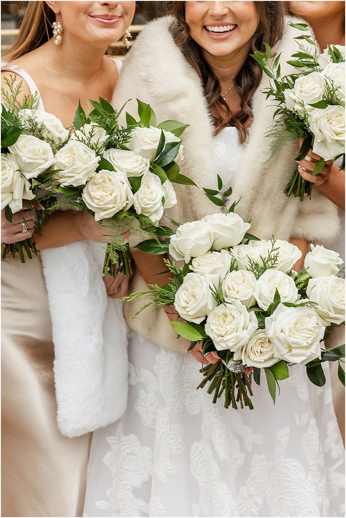 long-stemmed white rose bouquets