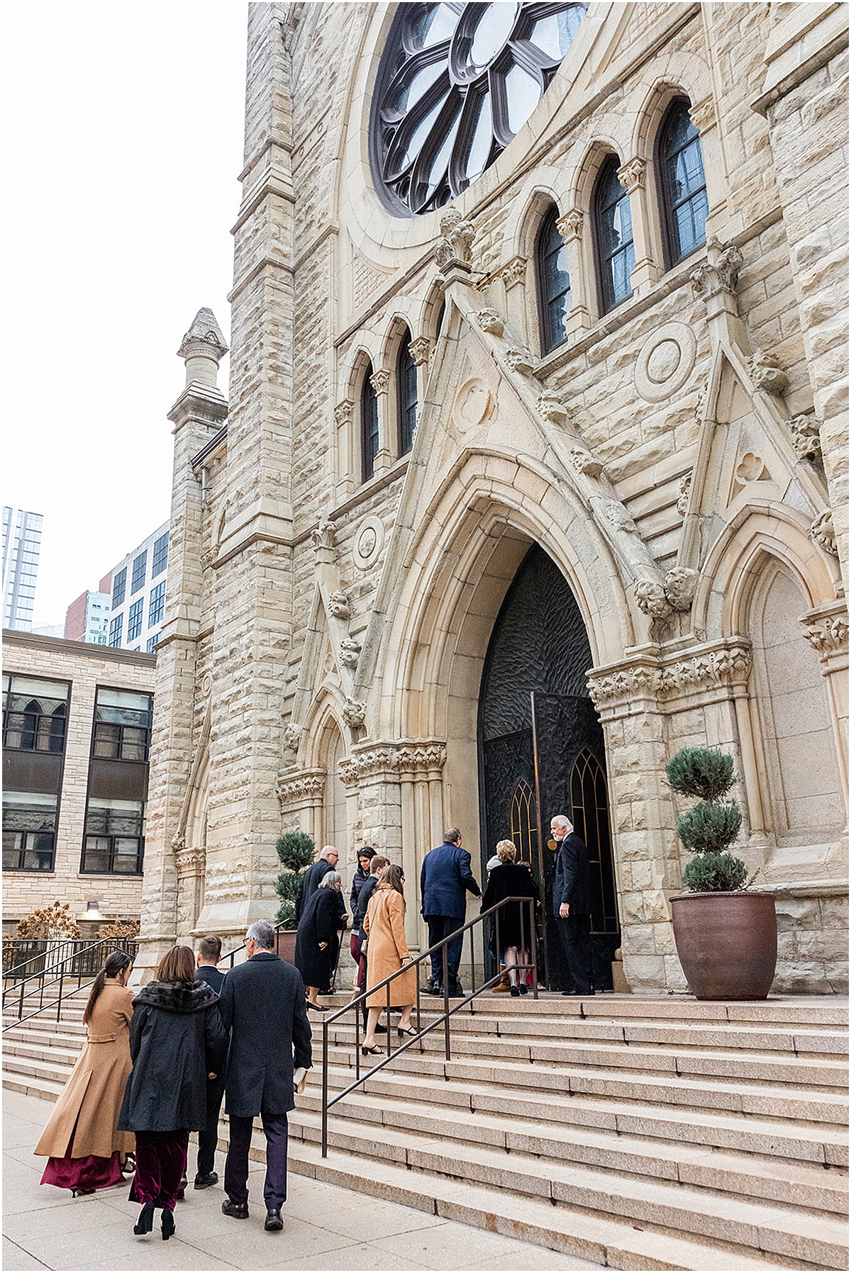 guests entering church for wedding ceremony 