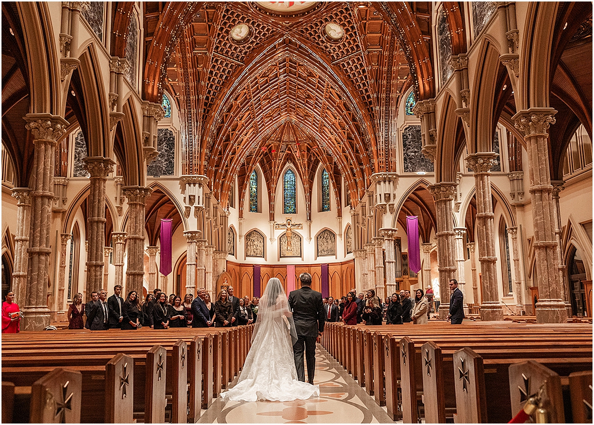 elegant wedding ceremony at Holy Name Cathedral in Chicago