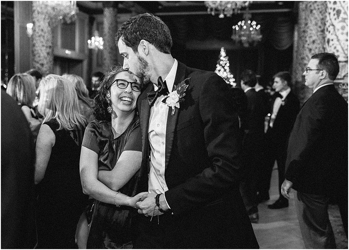 guests on dance floor at Elegant Chicago Winter Wedding at The Drake Hotel