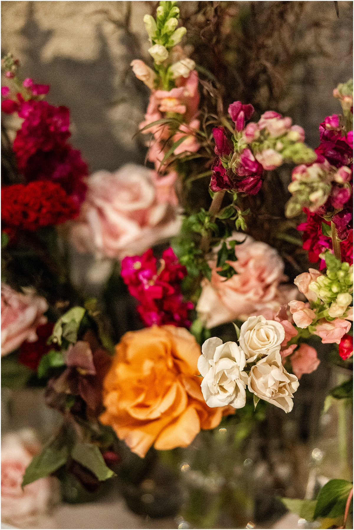Jewel toned wedding flowers
