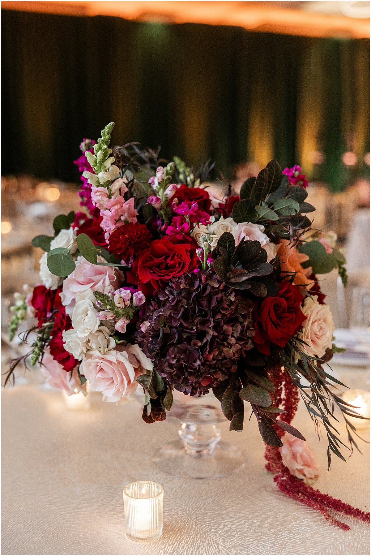 wedding flower centerpieces in fall color palate from Four Seasons Hotel Chicago Wedding
