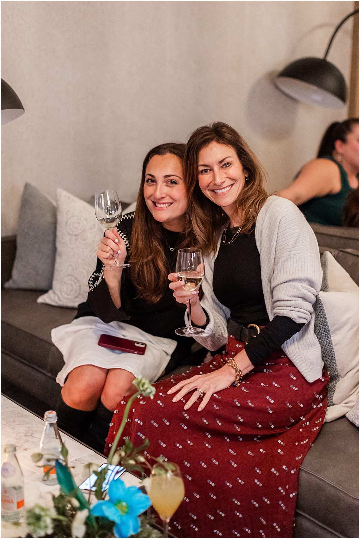 guests enjoy wine at private planner event at Uptown Glencoe by PartySlate