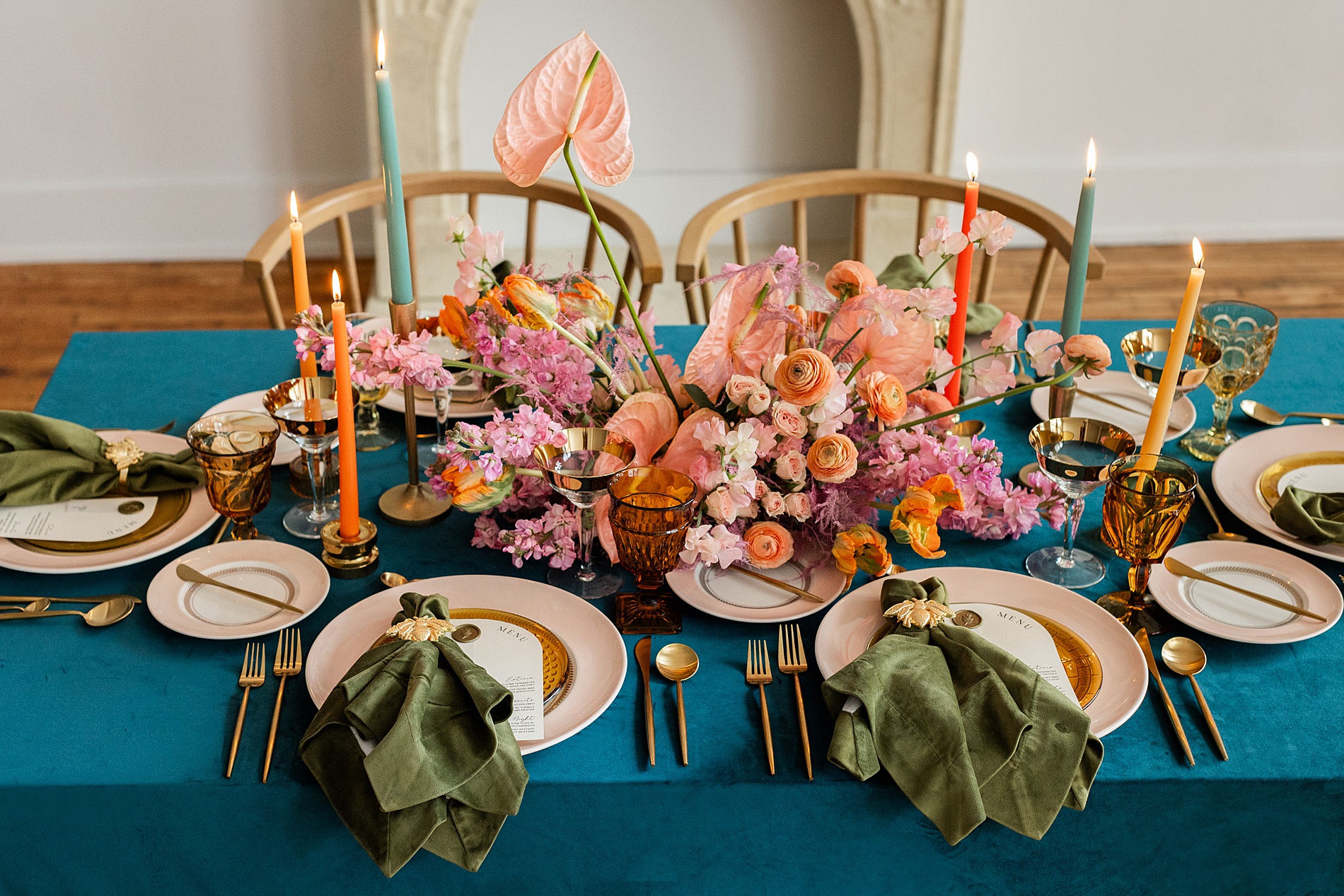colorful tablescape form Amelia Cole Events Editorial