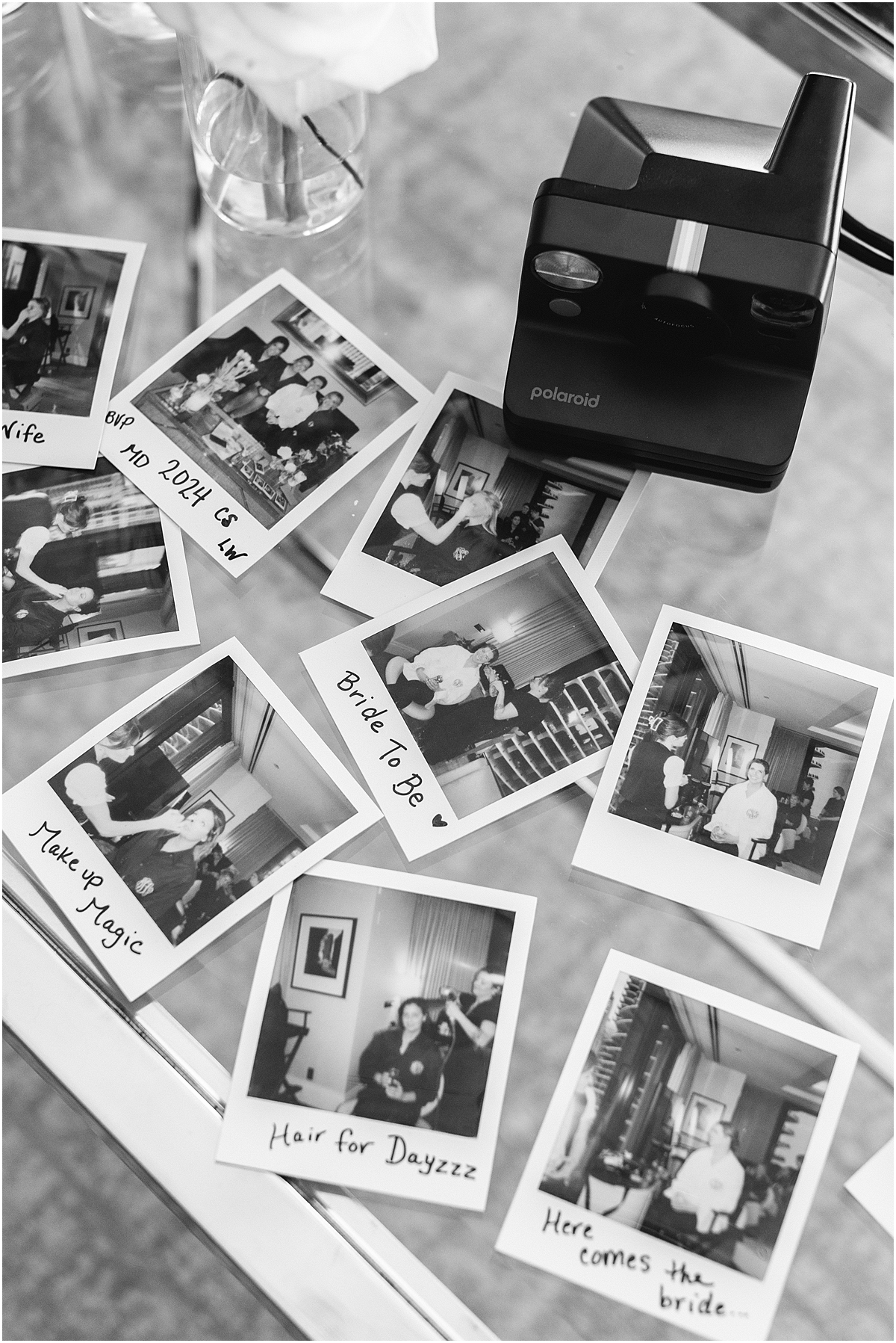 polaroids from getting ready at The Langham in Chicago