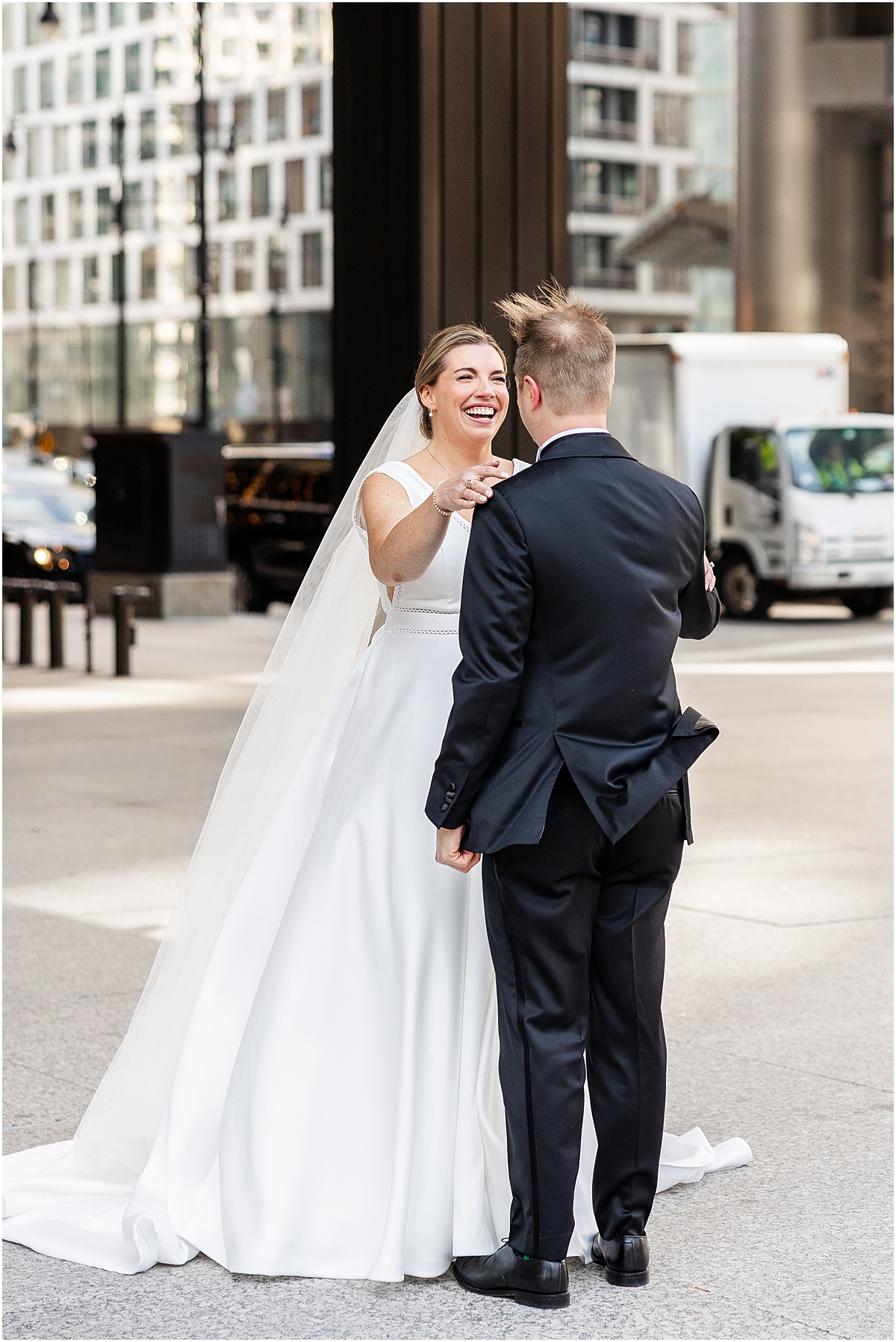 candid first look portraits