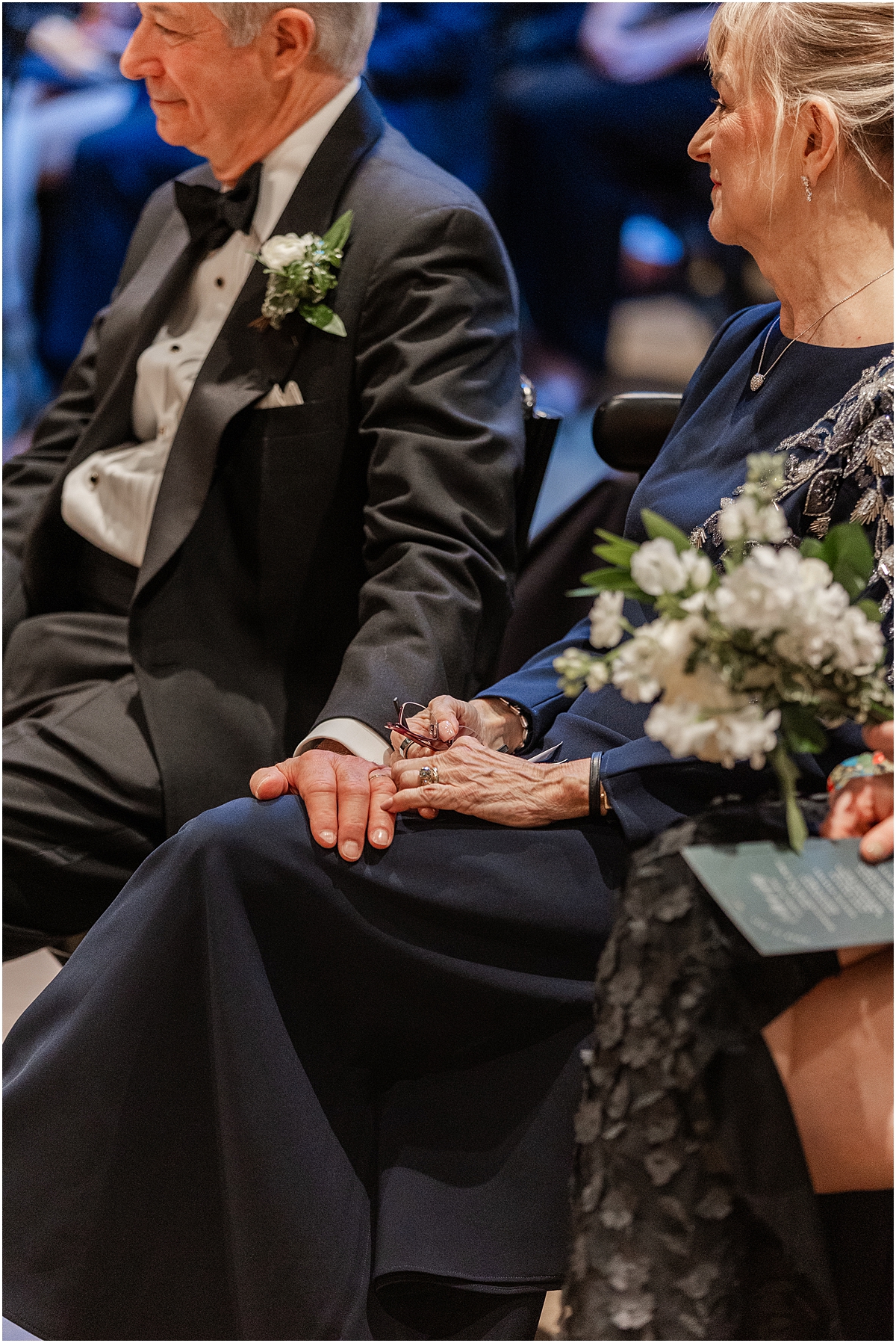 family members watch wedding ceremony at Chicago Winery