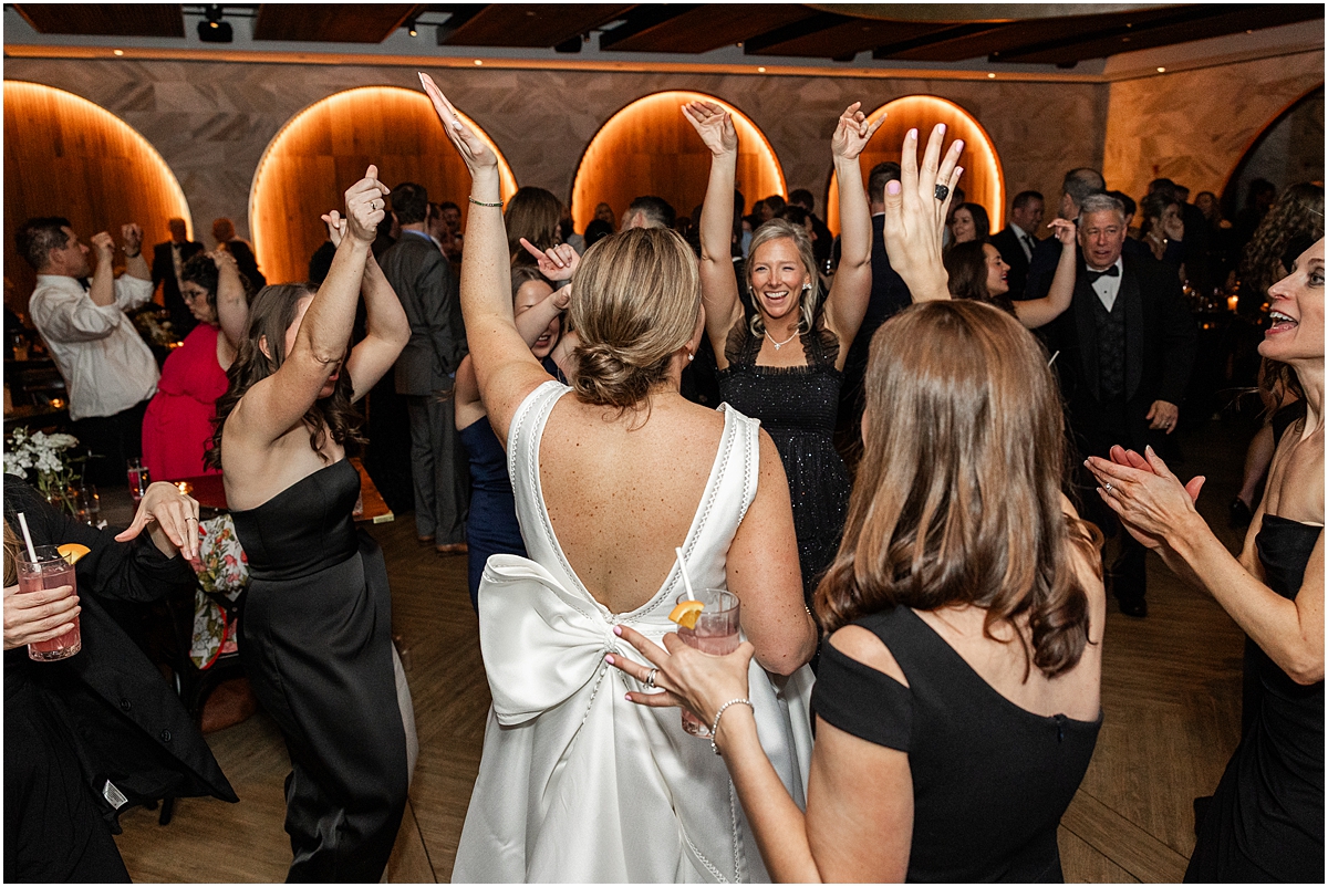 wedding guests on the dance floor