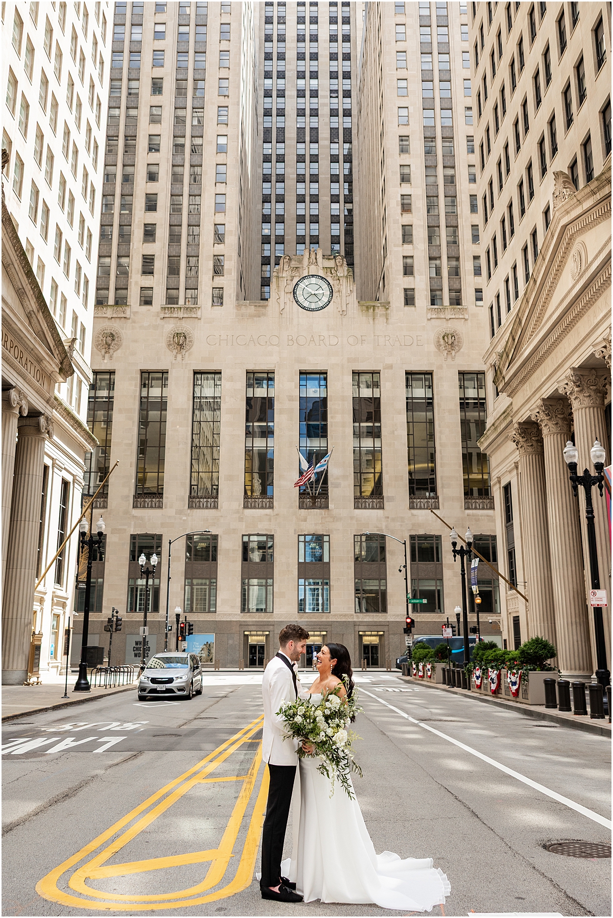 Board of Trade Building wedding photos in Chicago