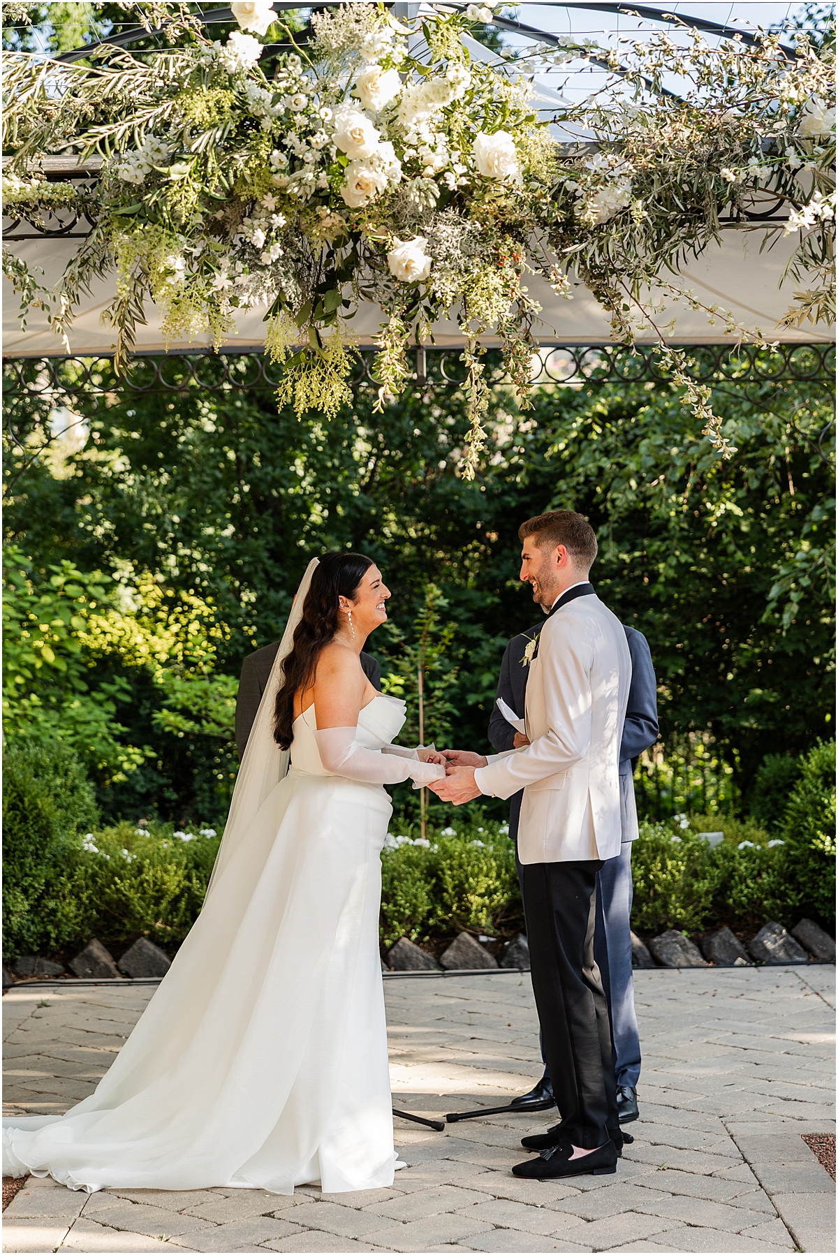 couple exchange their own vows during wedding ceremony