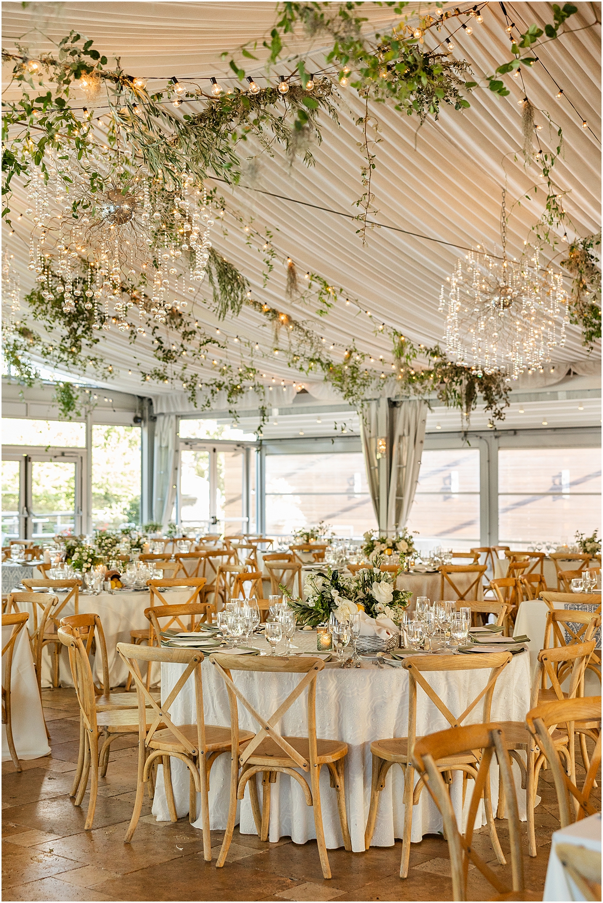 elegant garden inspired wedding reception at Galleria Marchetti in Chicago