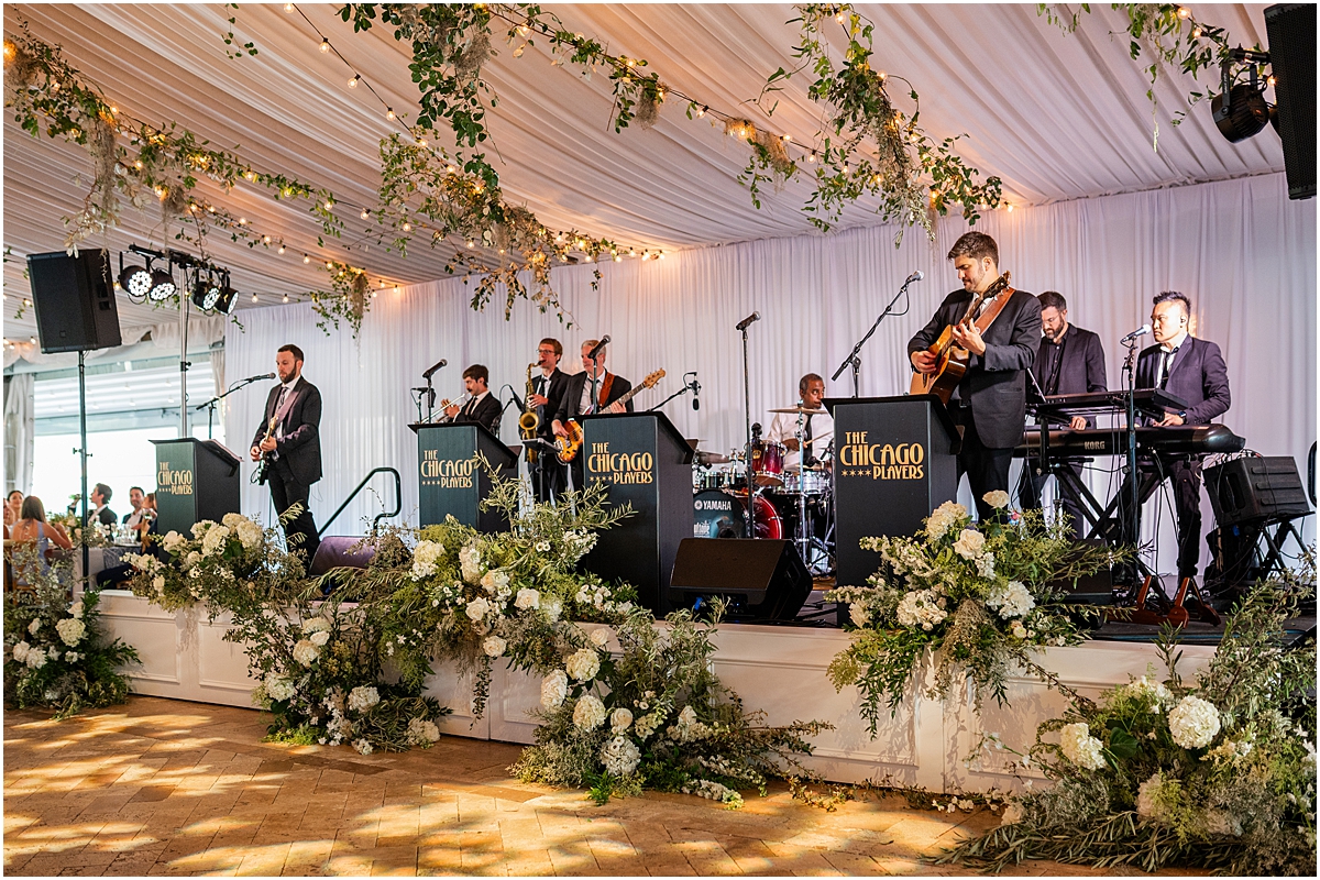 band plays at reception