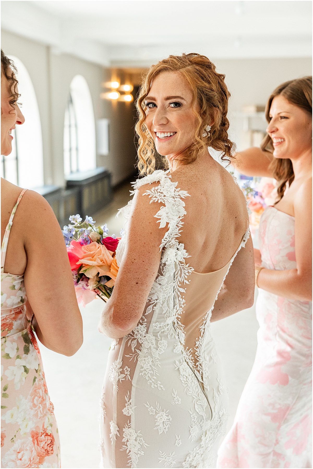 back of bride's dress