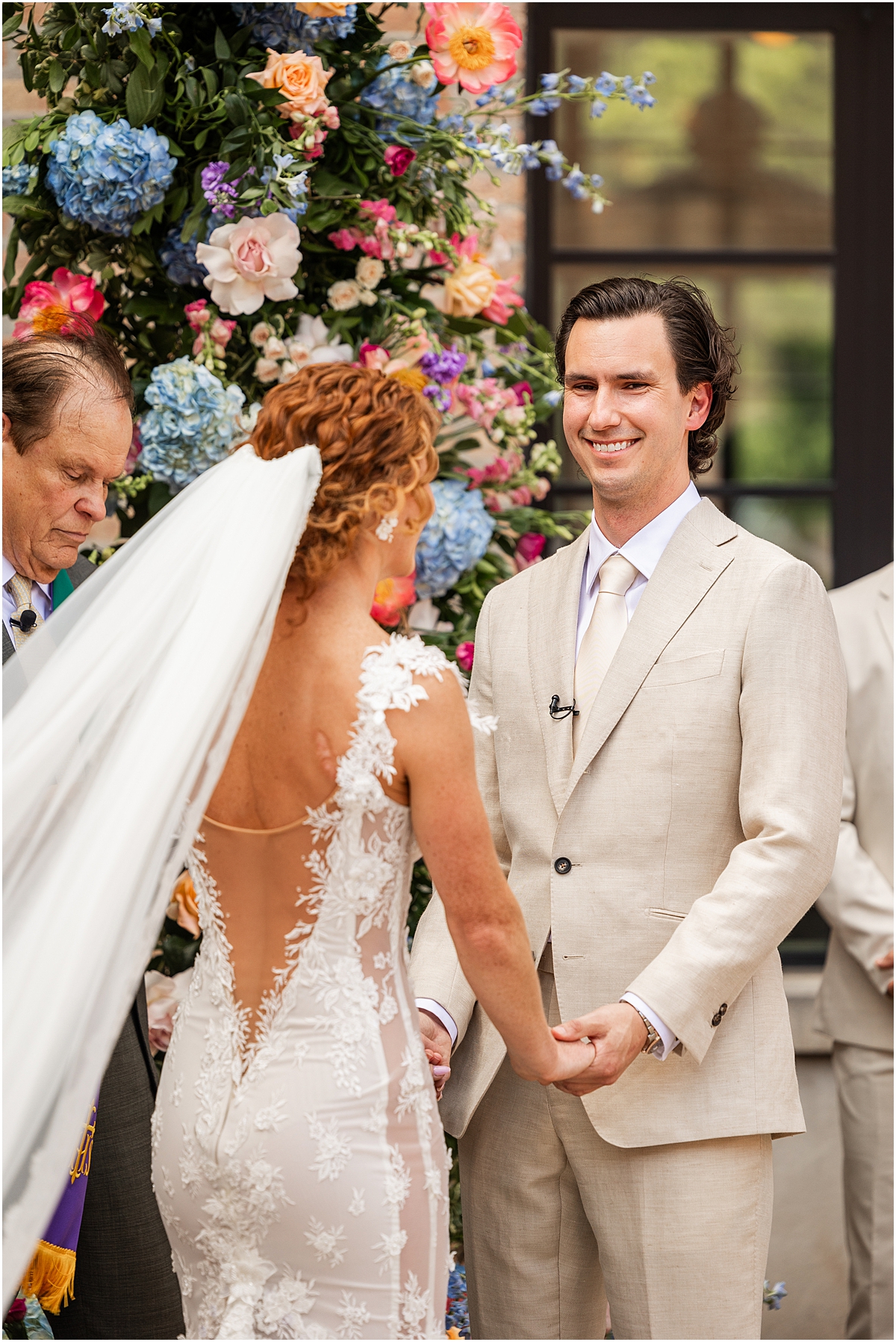 bride and groom at wedding ceremony