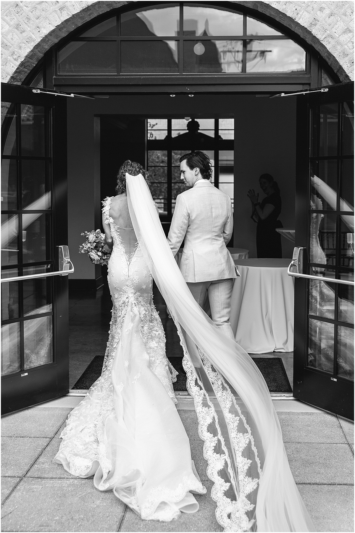 timeless black and white wedding photo