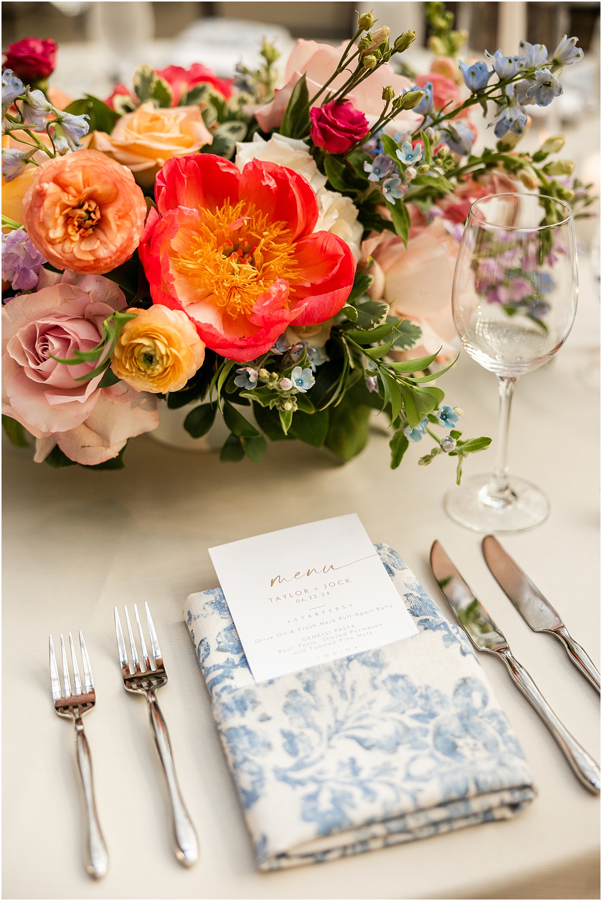 elegant place setting and tablescape