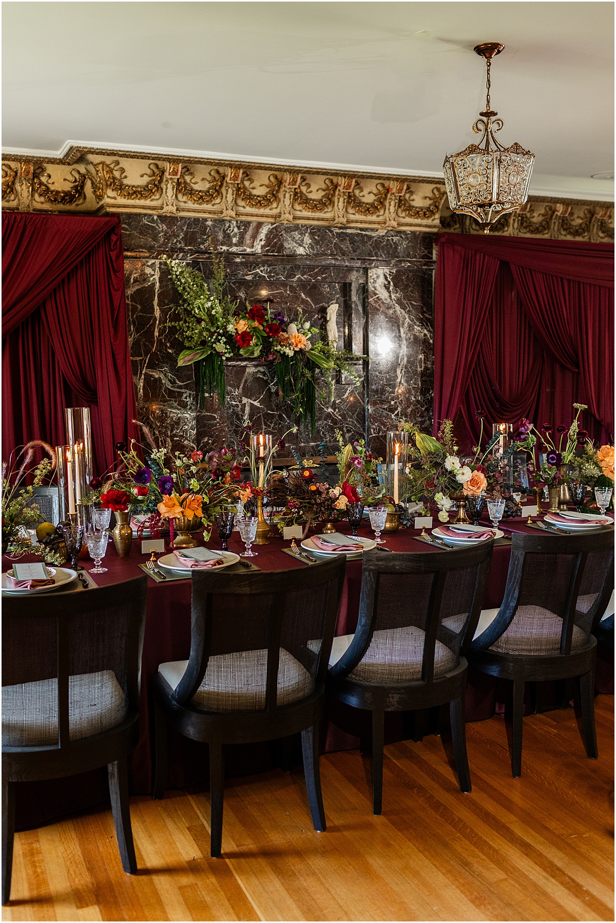 formal tablescape inside room of Colvin House in Chciago