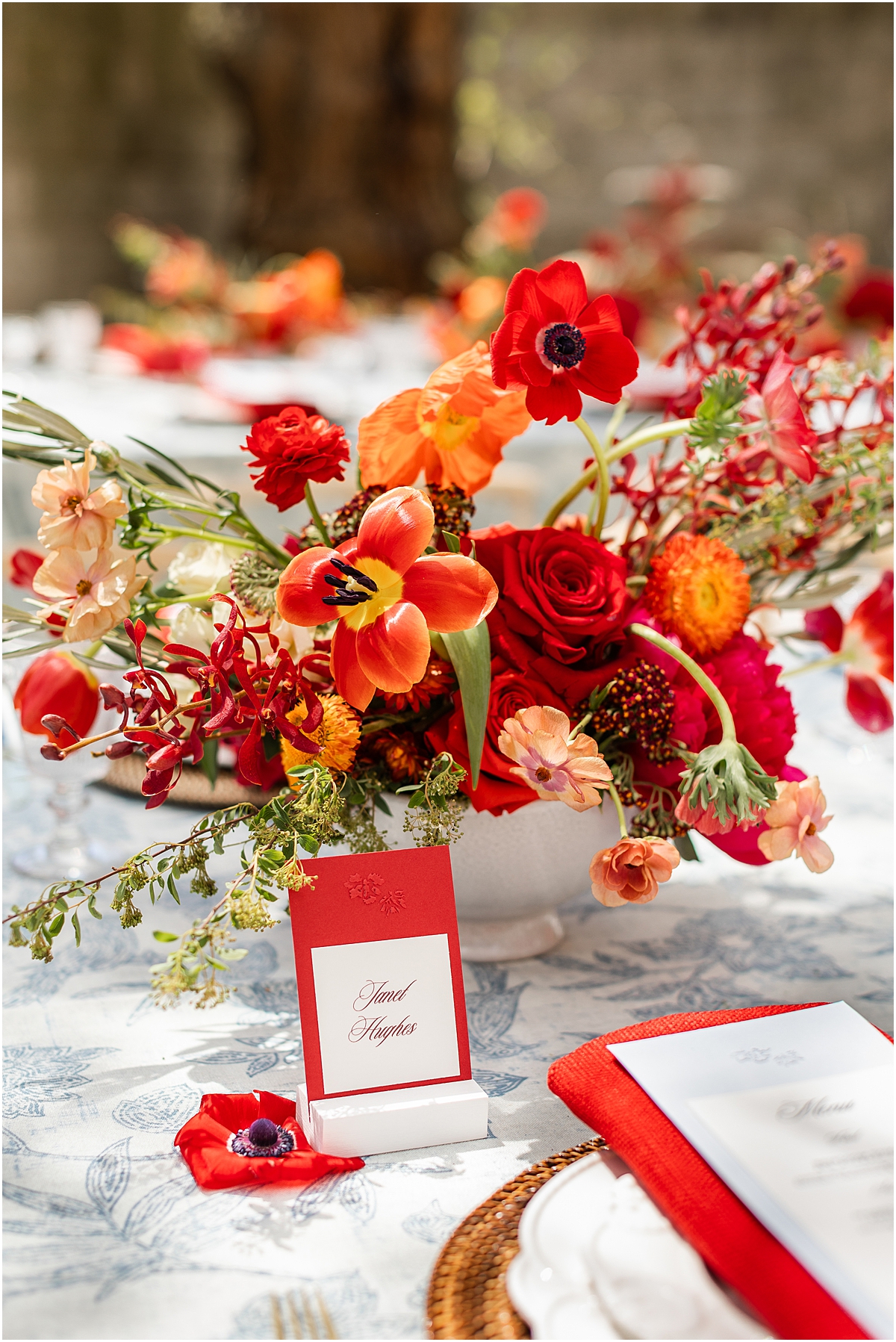 red poppy flower arrangements