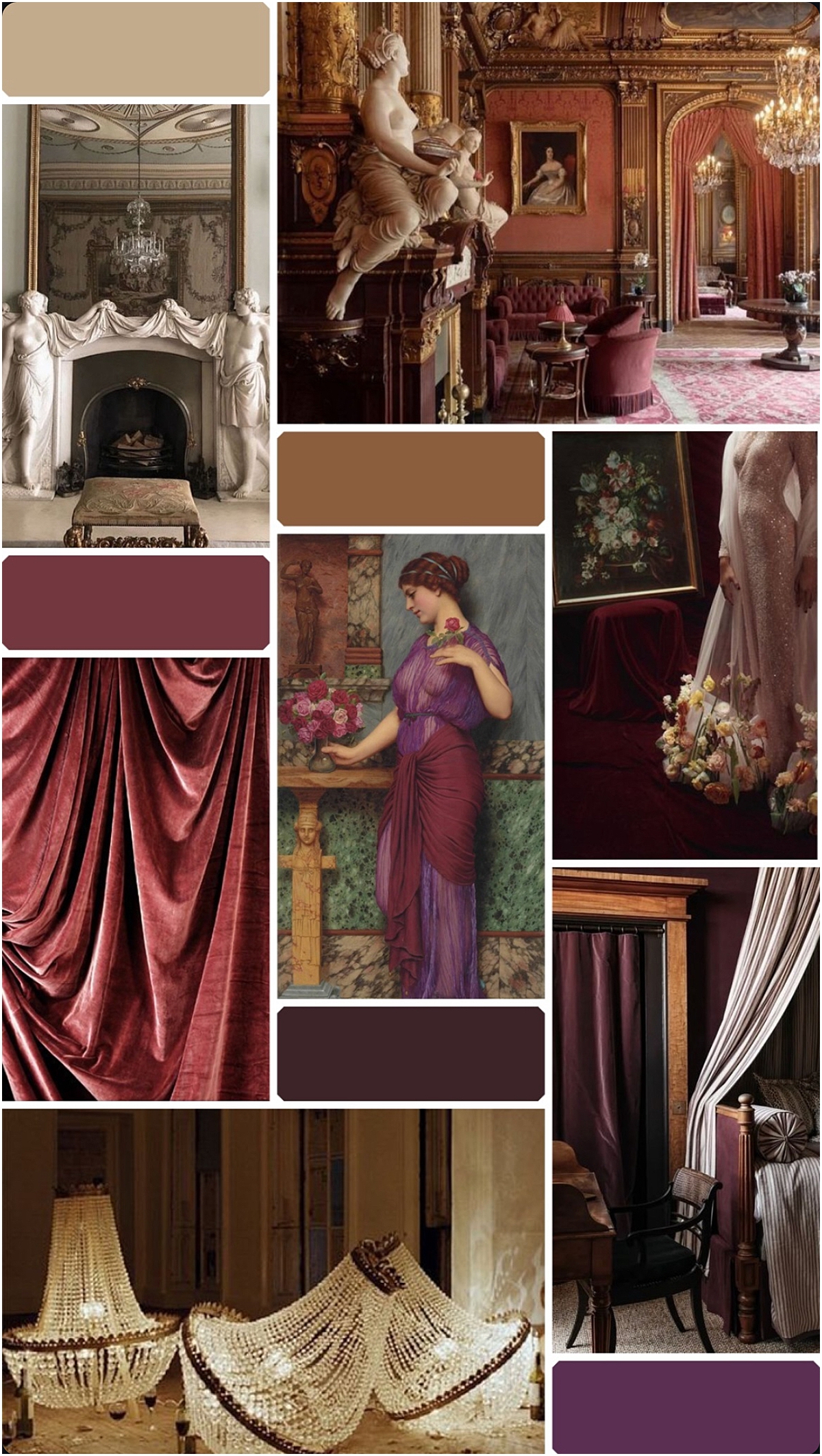 moody, bold, maximalist wedding editorial mood board