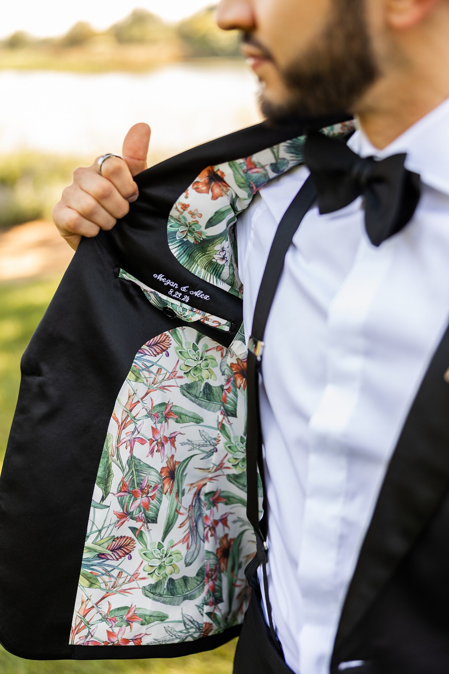 groom's suit jacket liner