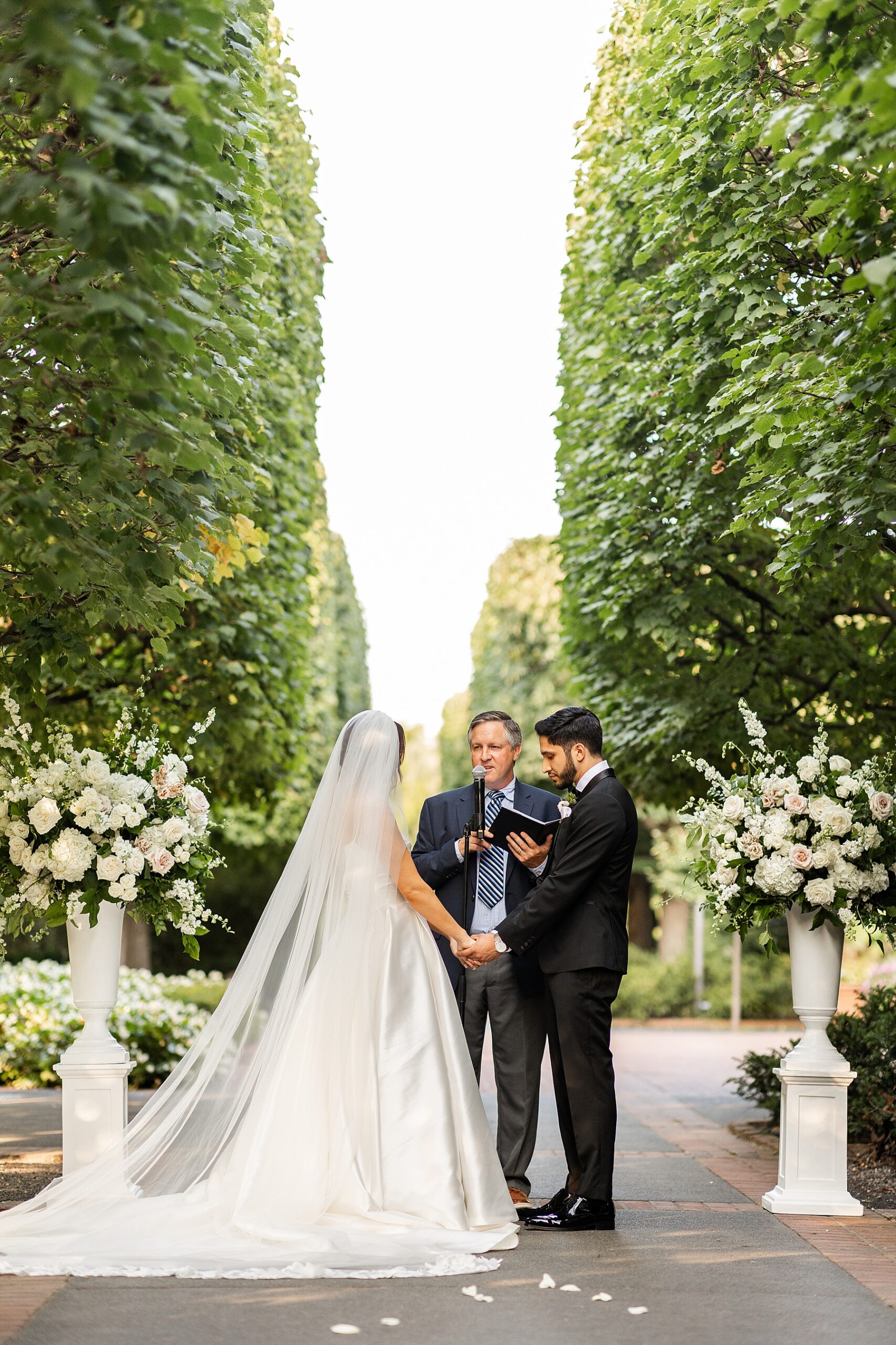wedding ceremony at The Rose Terrace at Chicago Botanic Gardens  