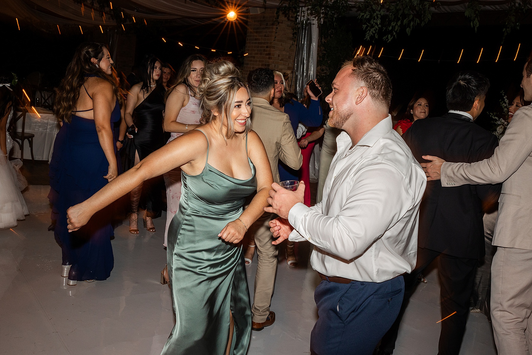 dancing at wedding reception at Chicago Botanic Gardens  