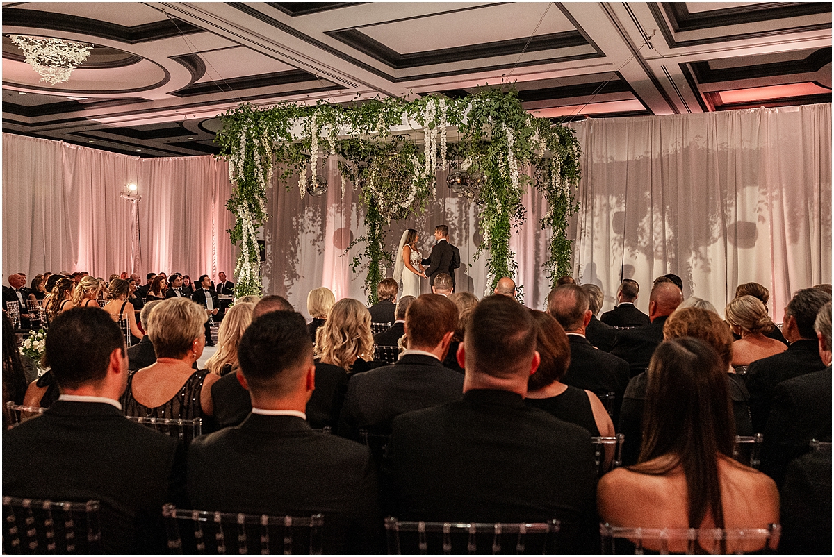 glamorous Chicago Renaissance Hotel wedding ceremony