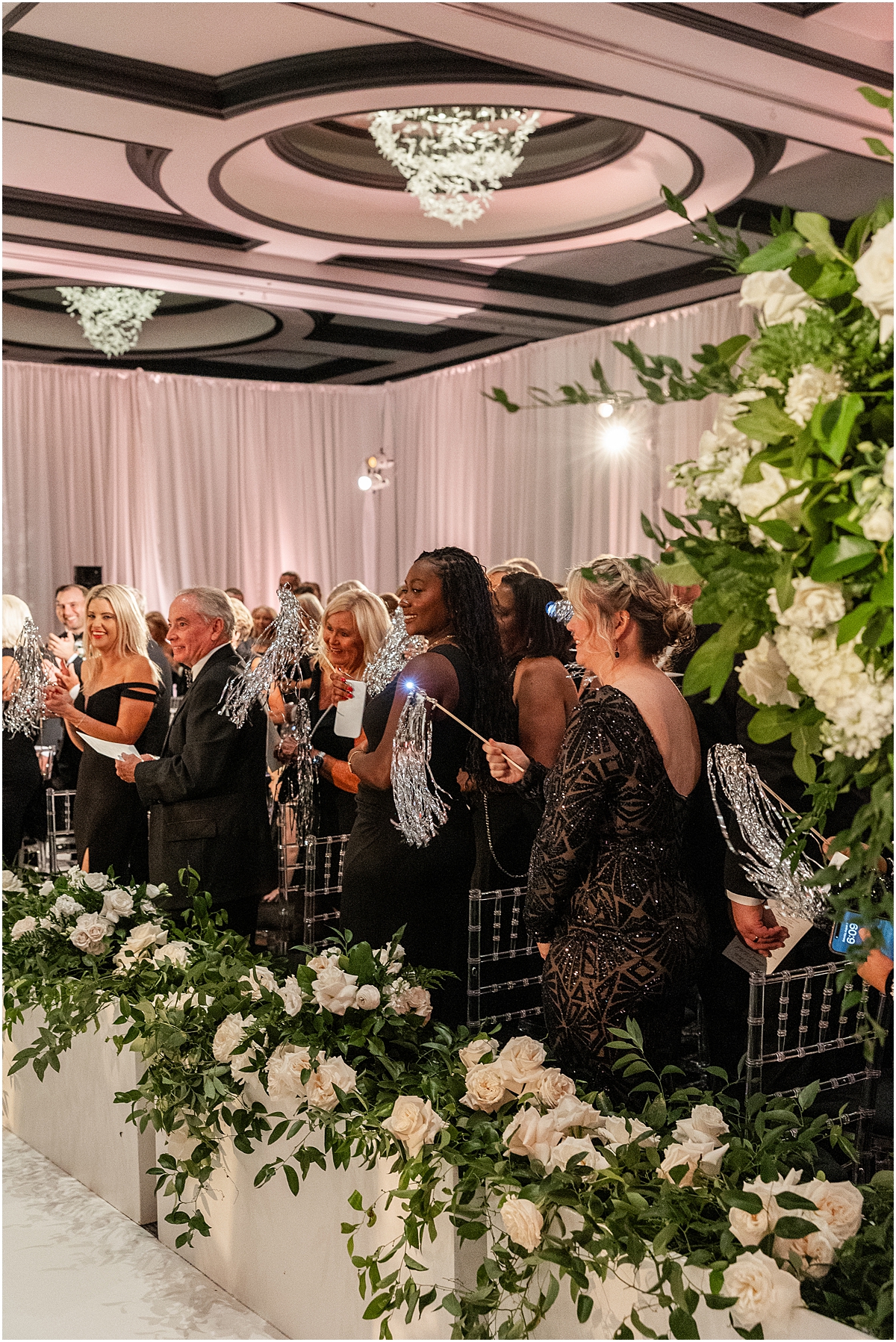 glamorous Chicago Renaissance Hotel wedding ceremony