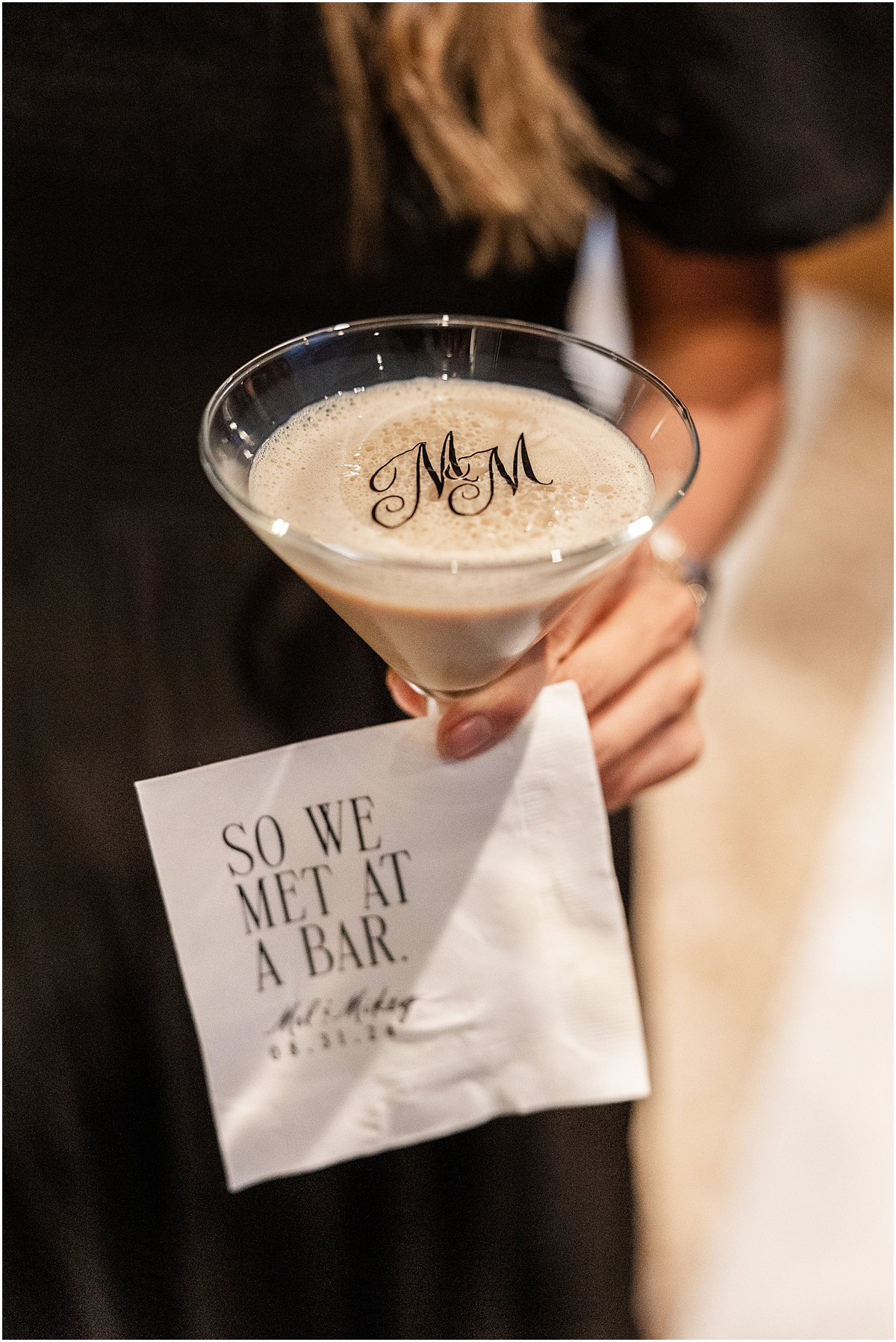 custom drink monogram and cocktail napkins 