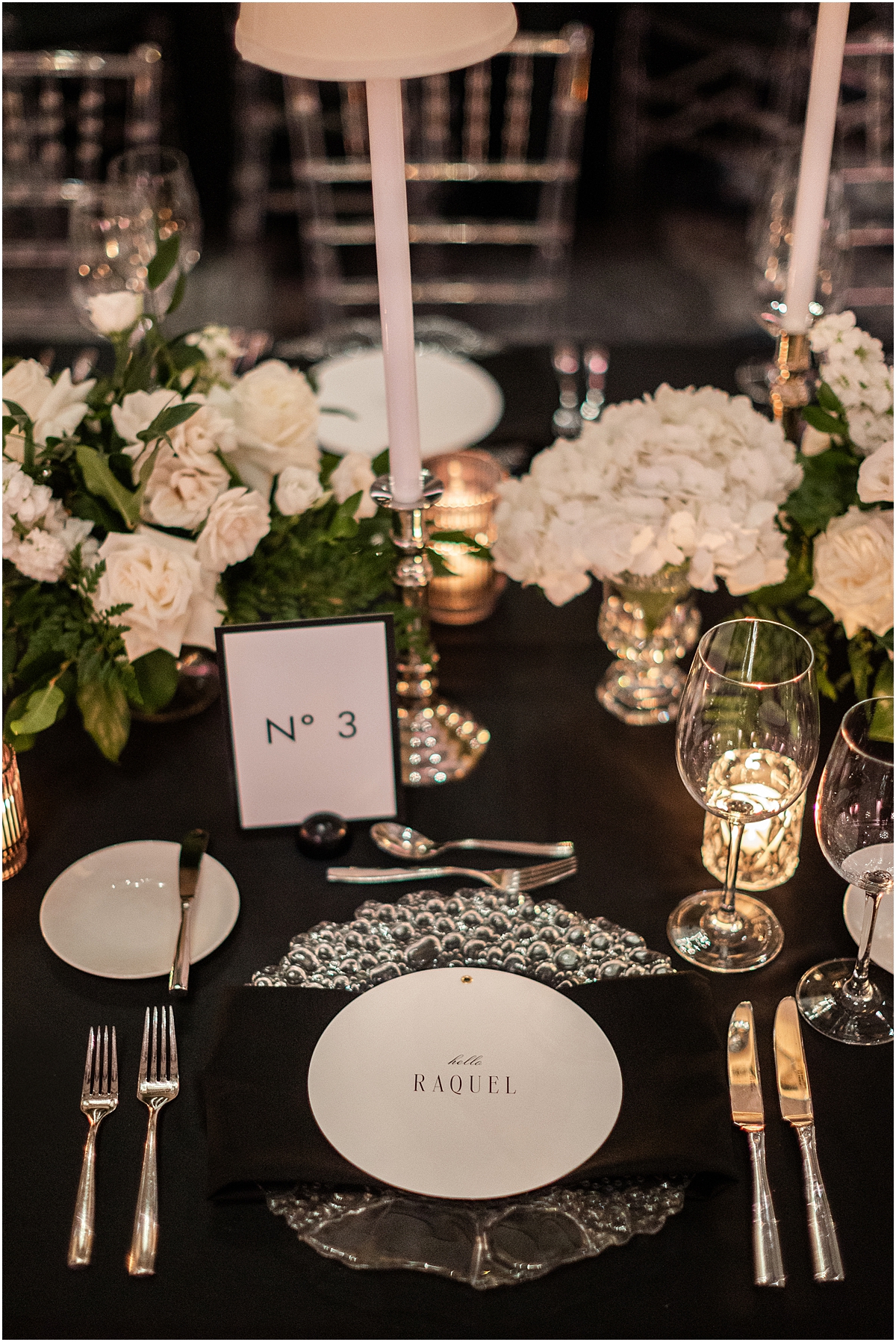 custom menus and table numbers at Glamorous Chicago Renaissance Hotel Wedding
